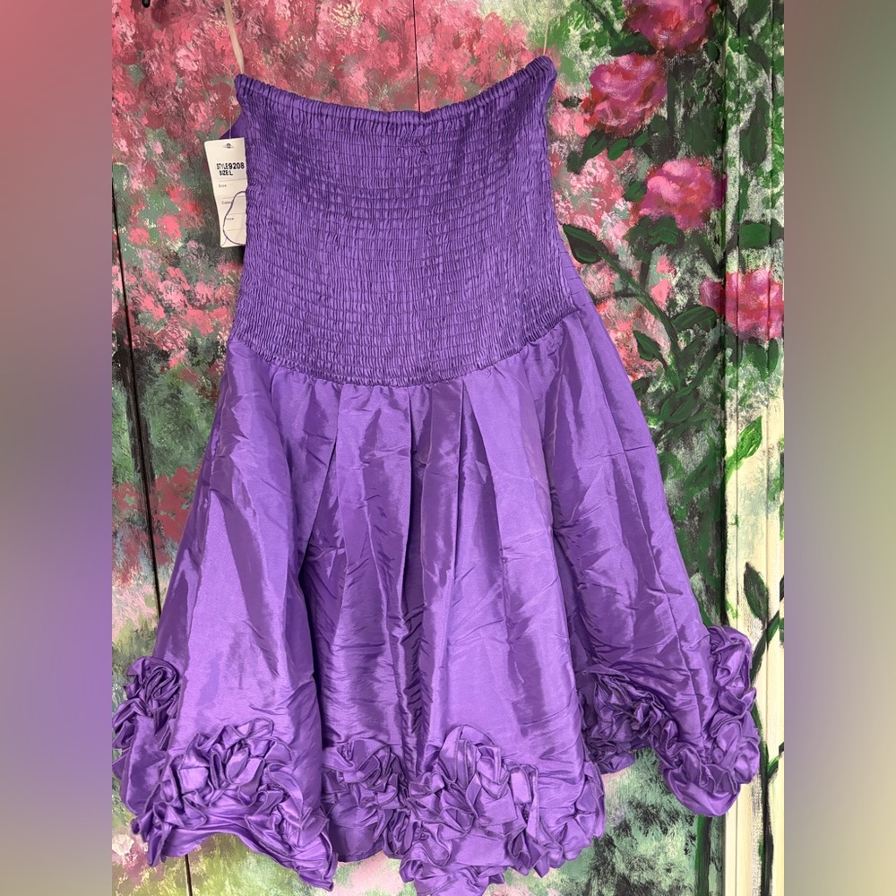 NWT- Purple Strapless Dress - Picture 2 of 6